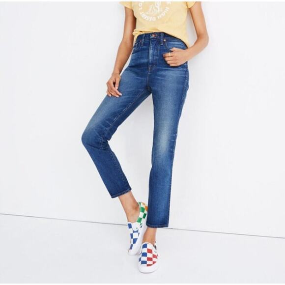 $198 Rivet & Thread Size 29 High-Rise Stovepipe Slim Straight Premium Jeans - Picture 1 of 8